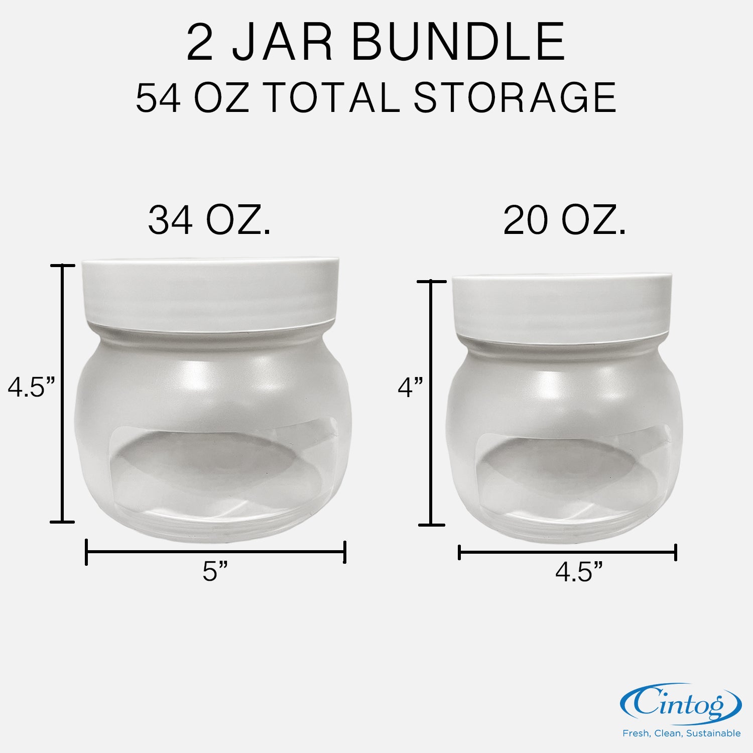 Two silicone jars showing their size differences