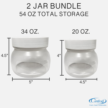 Two silicone jars showing their size differences