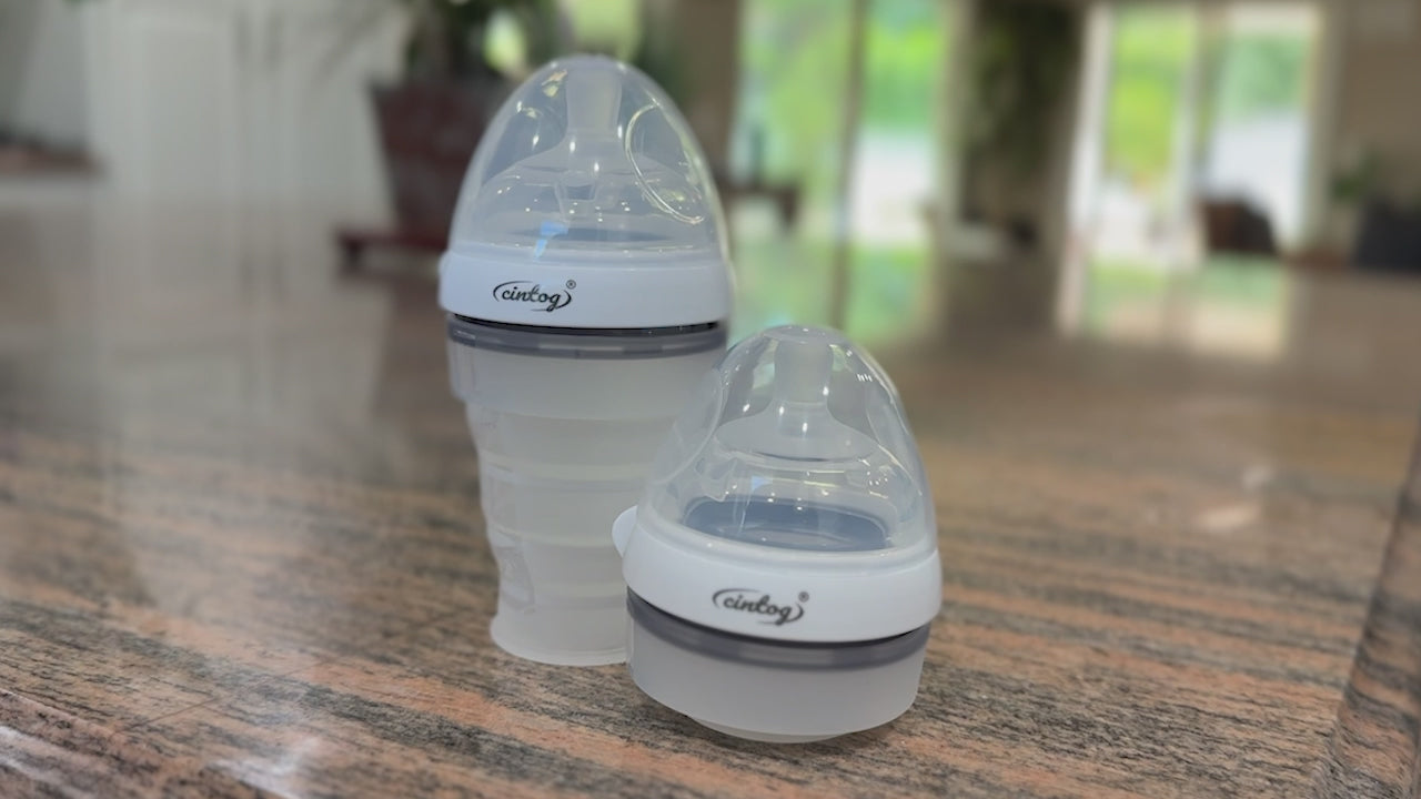 Product overview of collapsible baby bottles