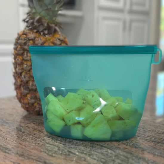 Product video of a silicone bag used for food storage